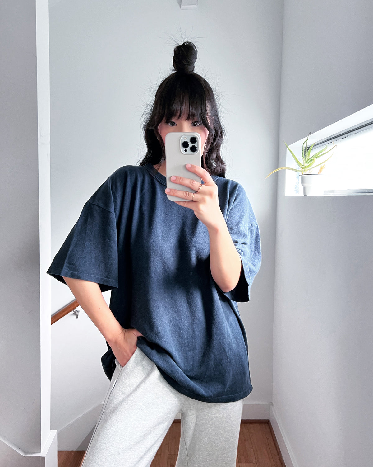 Jungmaven Vernon Oversized Tee, Navy | Sunchild®