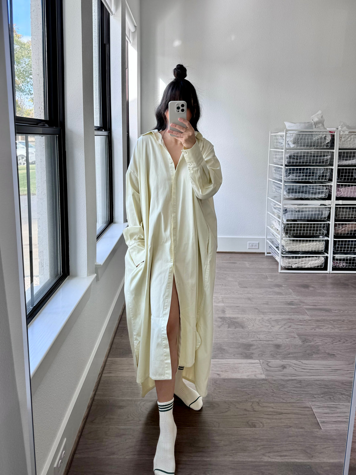 Modern Weaving - Kaftan Shirt Dress, Natural