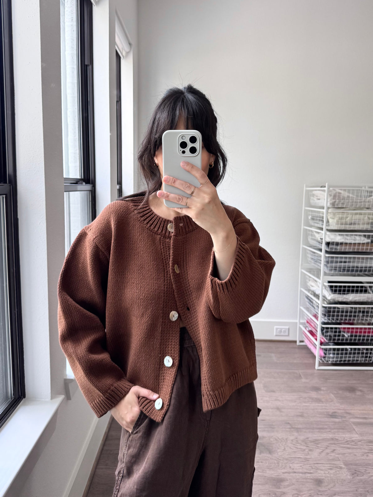 SHISHIKUI ニットキャミ　ブラウン 中古・古着通販】SHISHIKUI (シシクイ) Knit kata pat / BROWN