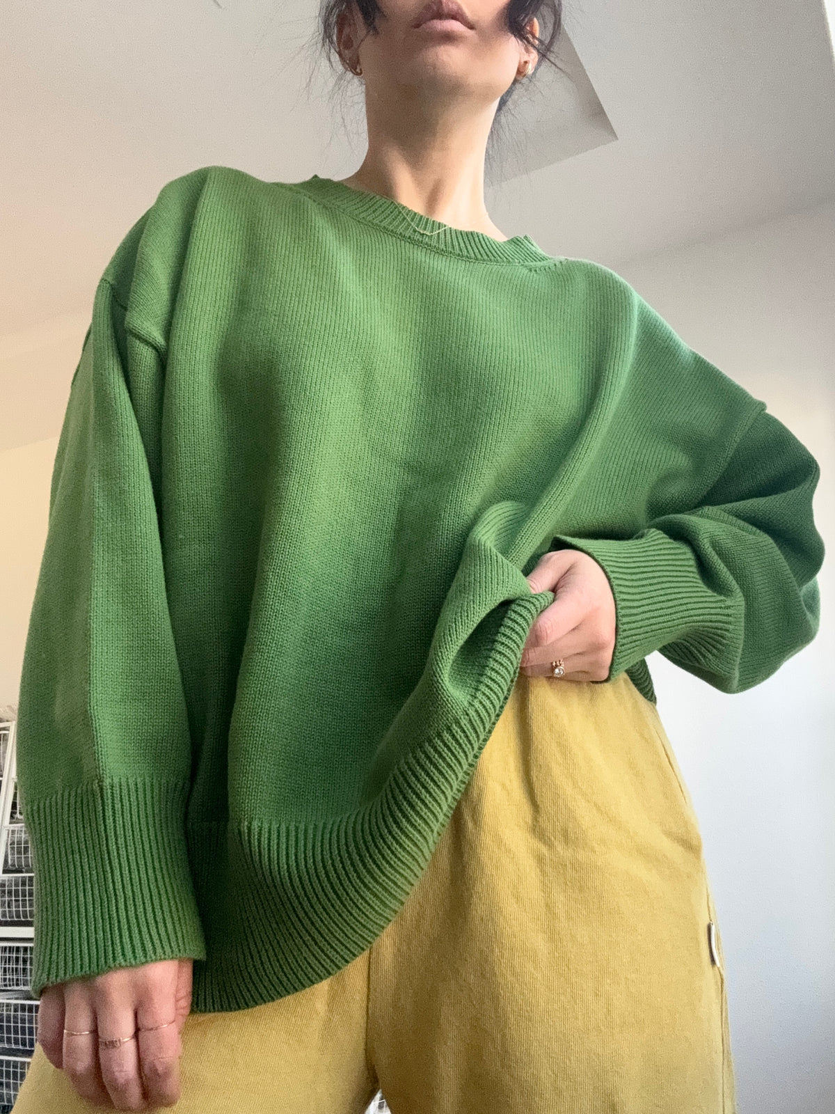 Sonderhaus - Cotton Gwendolyn Sweater, Kelly Green | Sunchild®