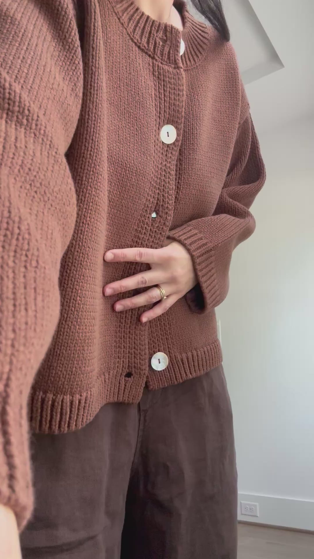 Nikki Chasin - Shiloh Cotton Cardigan, Mocha | Sunchild®