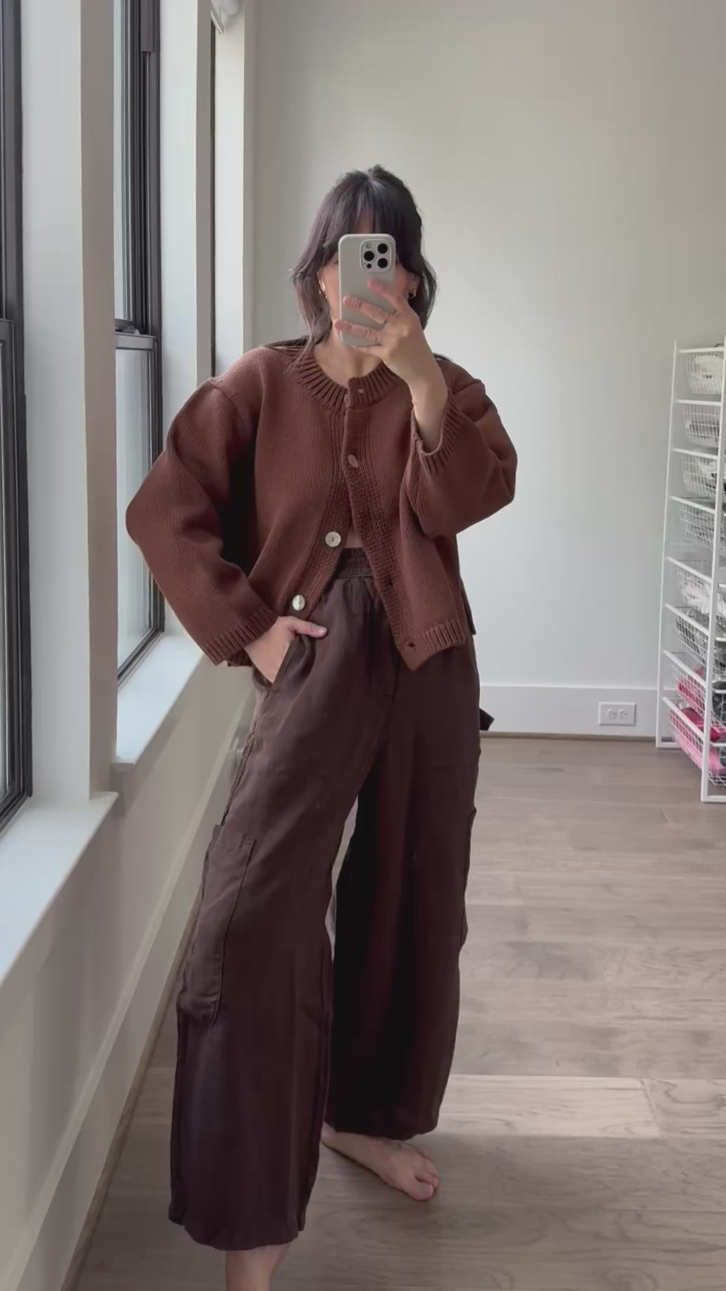 Nikki Chasin - Shiloh Cotton Cardigan, Mocha | Sunchild®