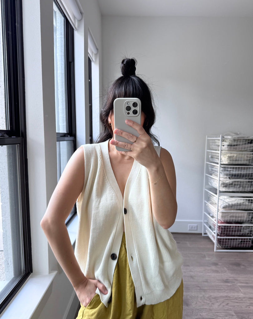 Mid Easy Pant, Chartreuse Linen