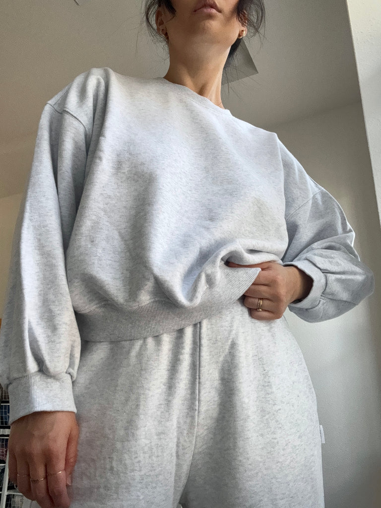 French Terry Balloon Pants, Icy Grey