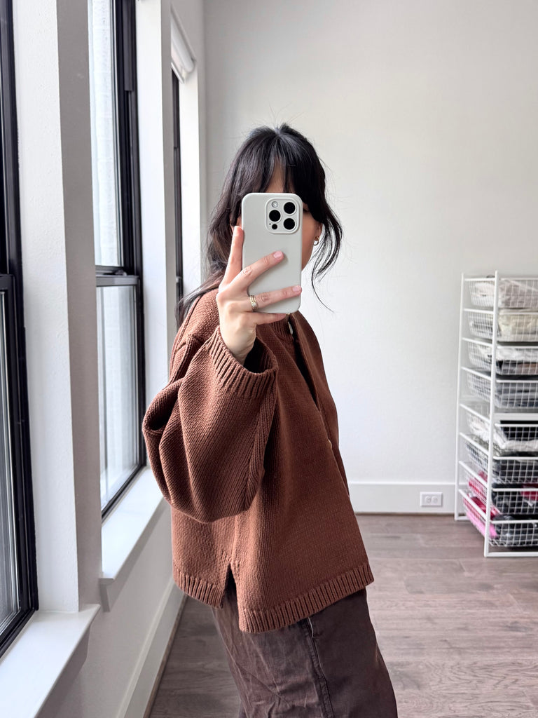Shiloh Cotton Cardigan, Mocha