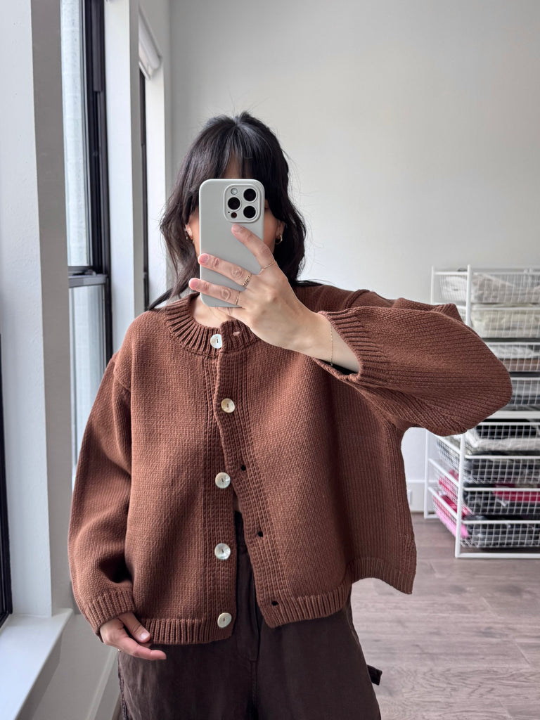Shiloh Cotton Cardigan, Mocha