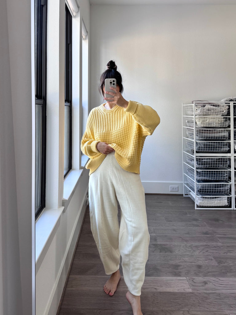 Delčia Cotton Sweater, Lemon