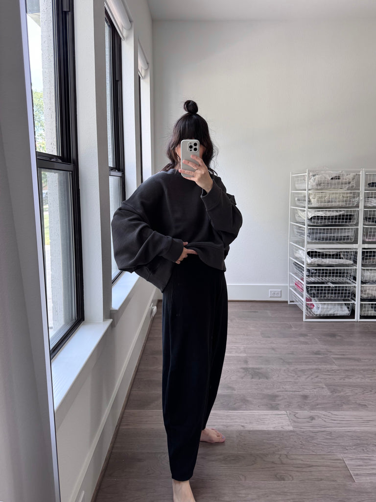 Elke Knit Volume Pant, Black