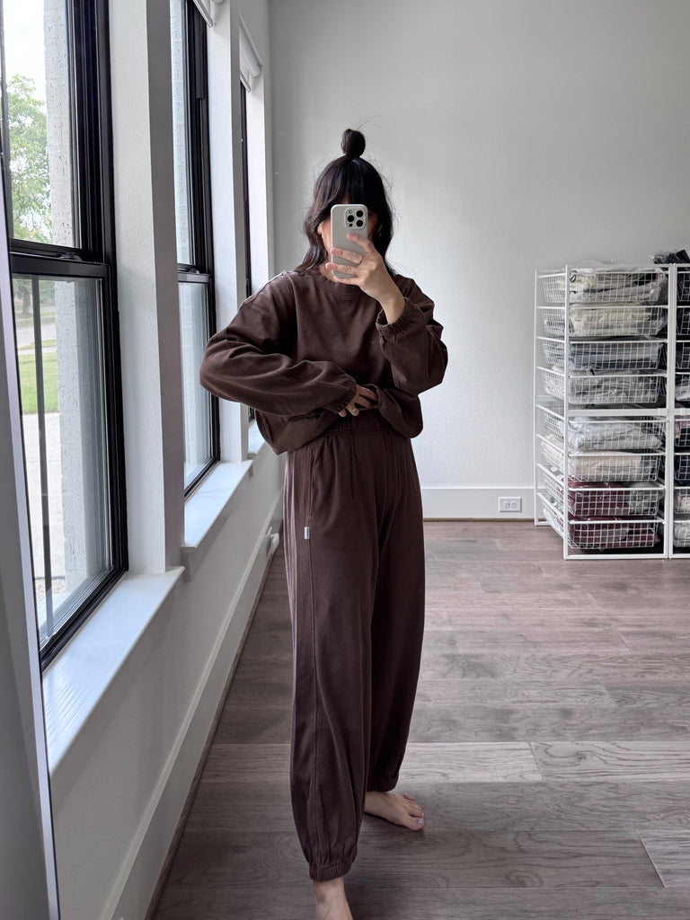 Daisy Long Sleeve Top, Chocolate