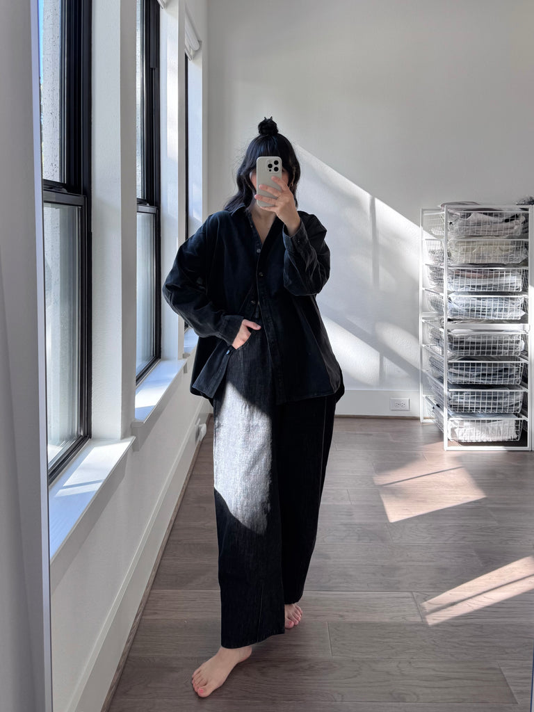 Denim Baggy Pants, Black
