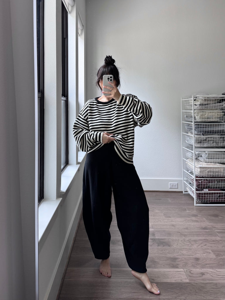 Elke Knit Volume Pant, Black