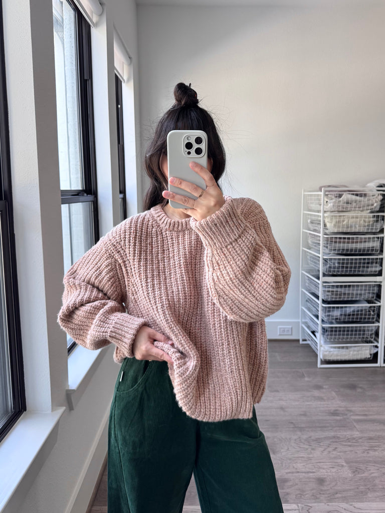 Chunky Lowe Pullover, Marled Strawberry
