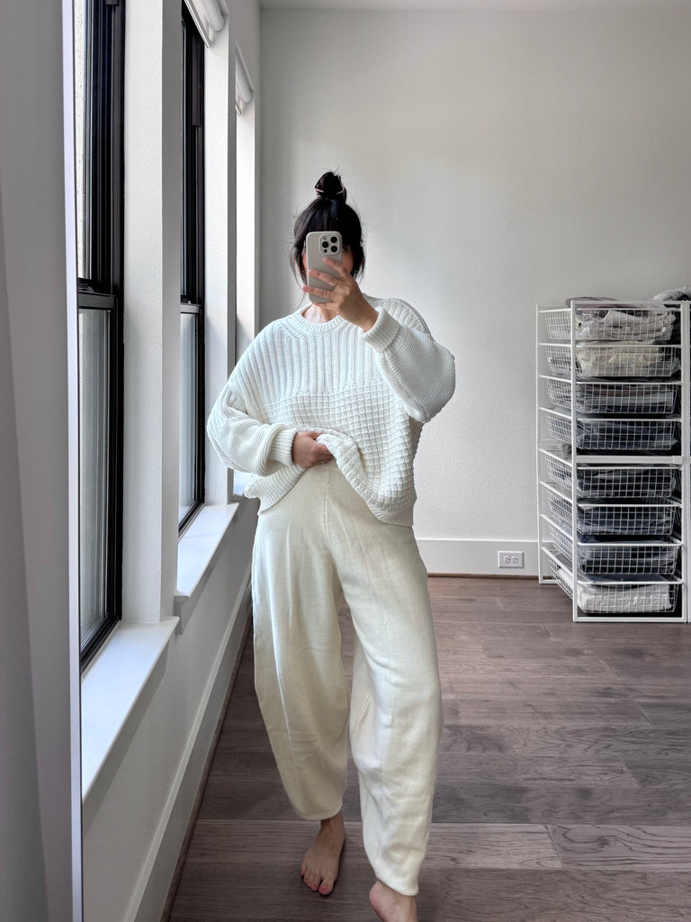 Delčia Cotton Sweater, Off White