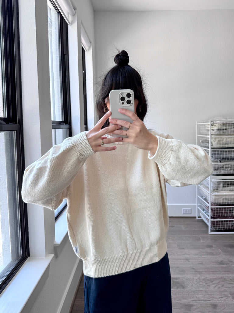 Milo Cotton Sweater, Naturel