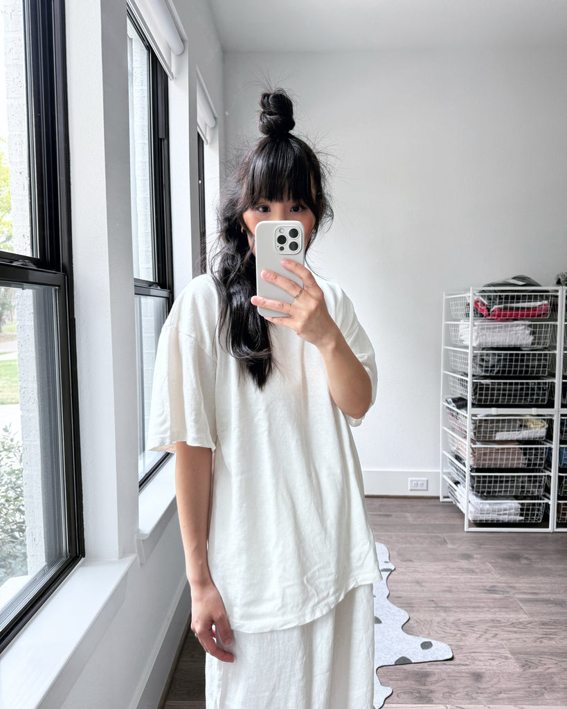 Vernon Oversized Tee, Washed White