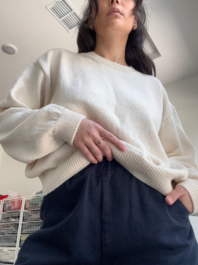 Milo Cotton Sweater, Naturel