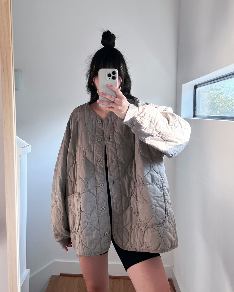 Hazel Quilt Jacket, Warm Grey