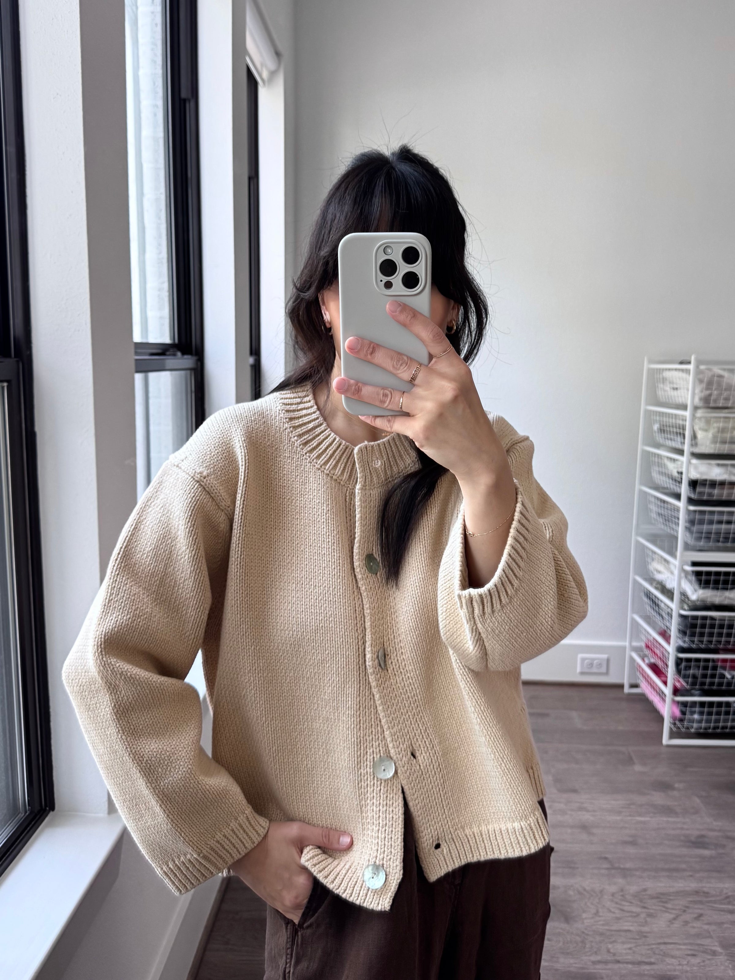 Nikki Chasin - Shiloh Cotton Cardigan, Oatmeal | Sunchild®