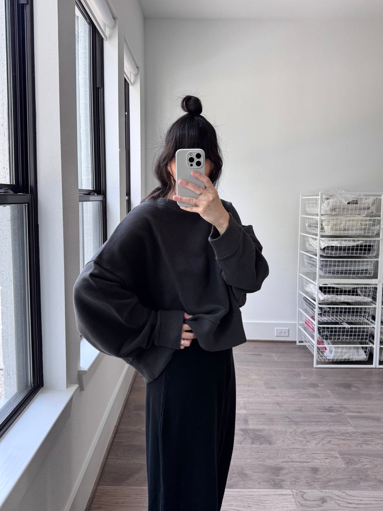 Elke Knit Volume Pant, Black