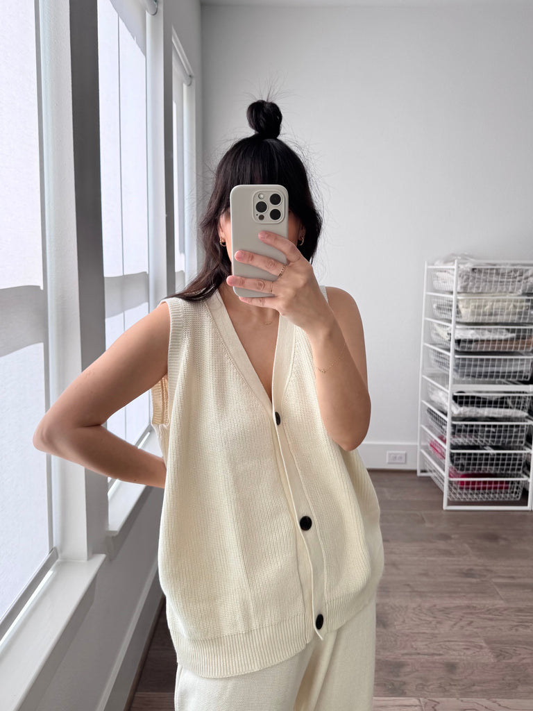 Arthur Knit Vest, Cream