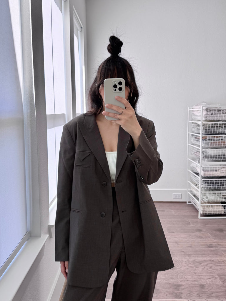 Tailored Blazer, Deep Taupe