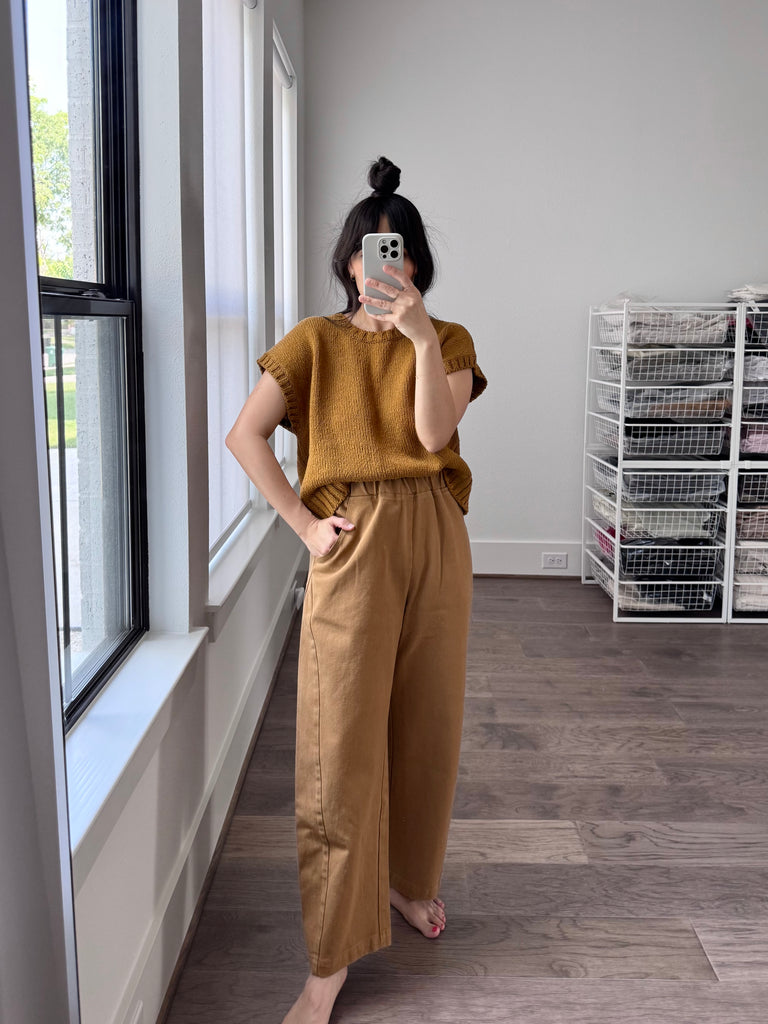 Pierre Cotton Sweater Top, Dijon