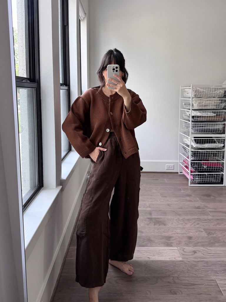 Shiloh Cotton Cardigan, Mocha