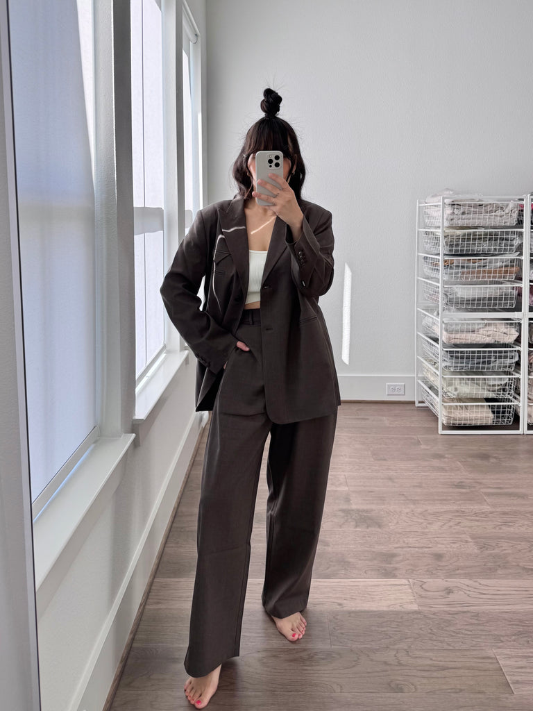 Tailored Blazer, Deep Taupe