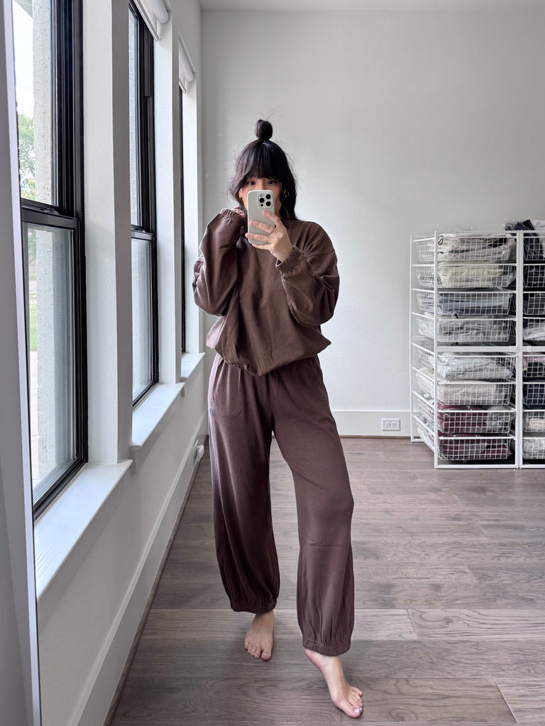 Daisy Long Sleeve Top, Chocolate