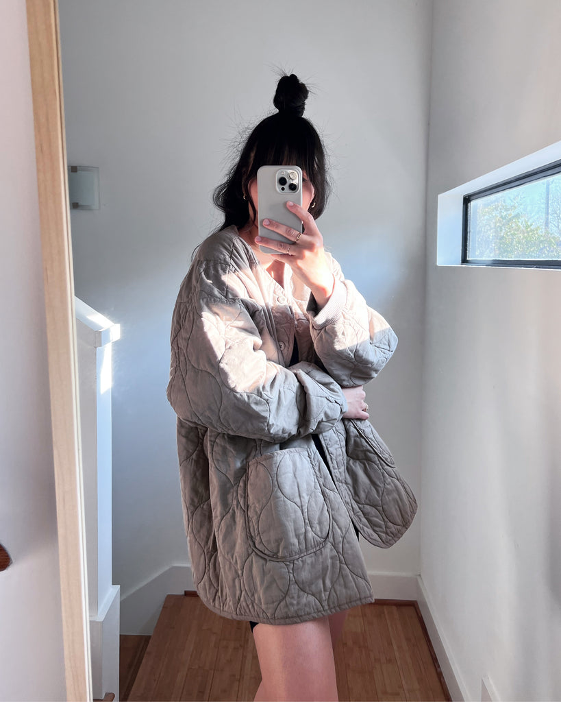 Hazel Quilt Jacket, Warm Grey