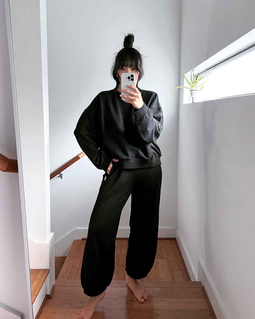 French Terry Balloon Pants, Red Tulip