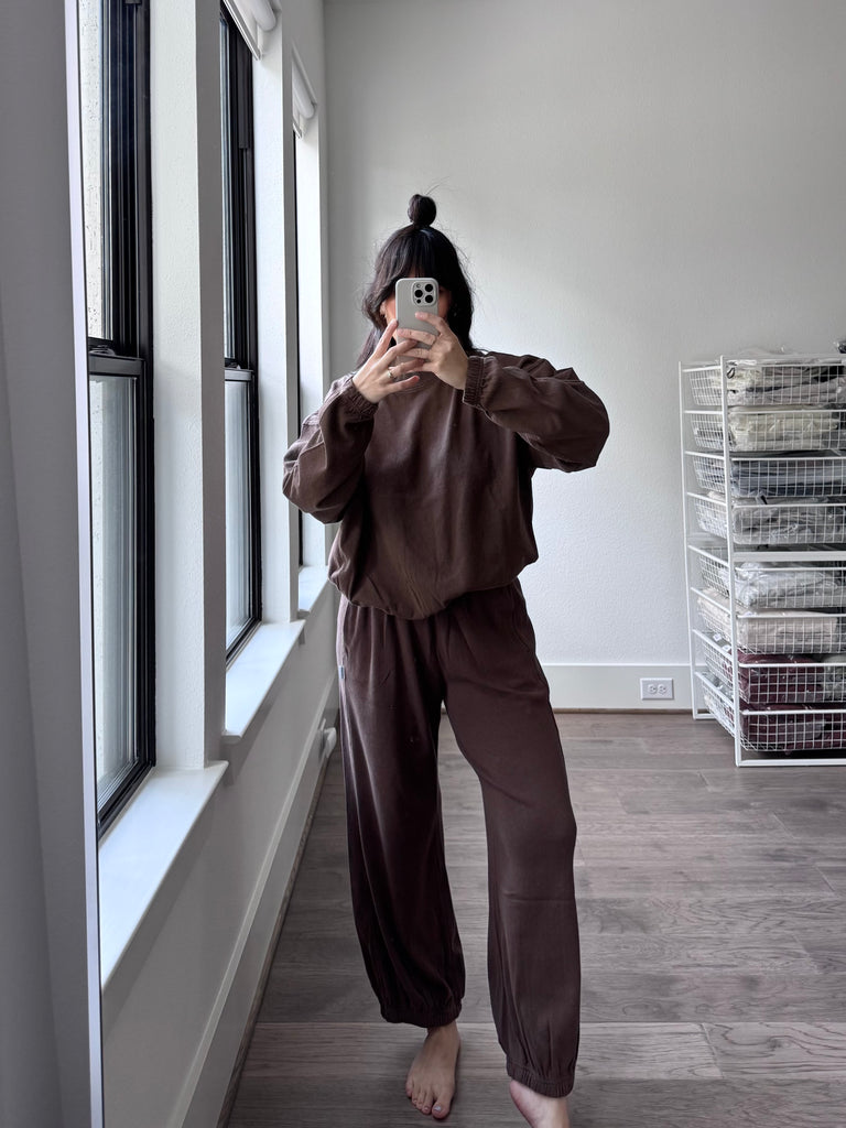 Daisy Long Sleeve Top, Chocolate