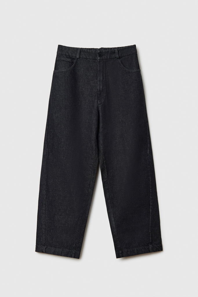 Denim Straight Pants, Black