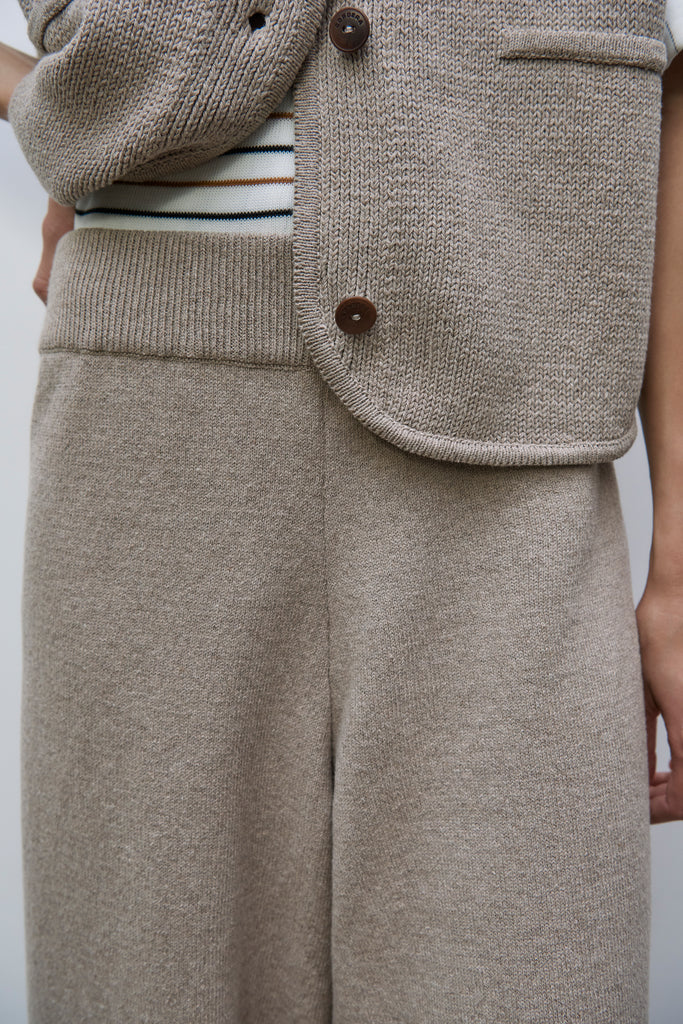 Cotton Knited Pants, Taupe