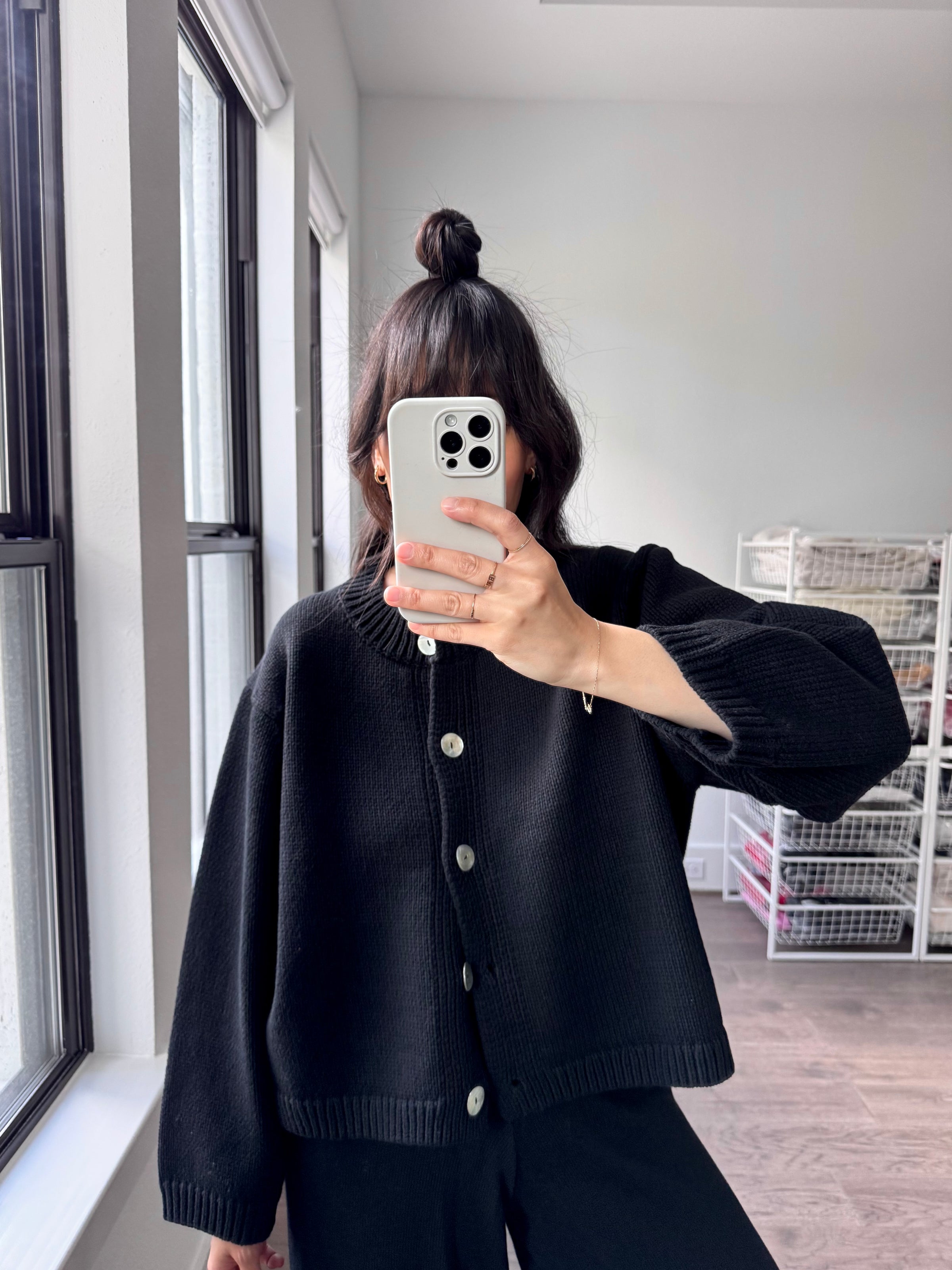 Nikki Chasin - Shiloh Cotton Cardigan, Black | Sunchild®