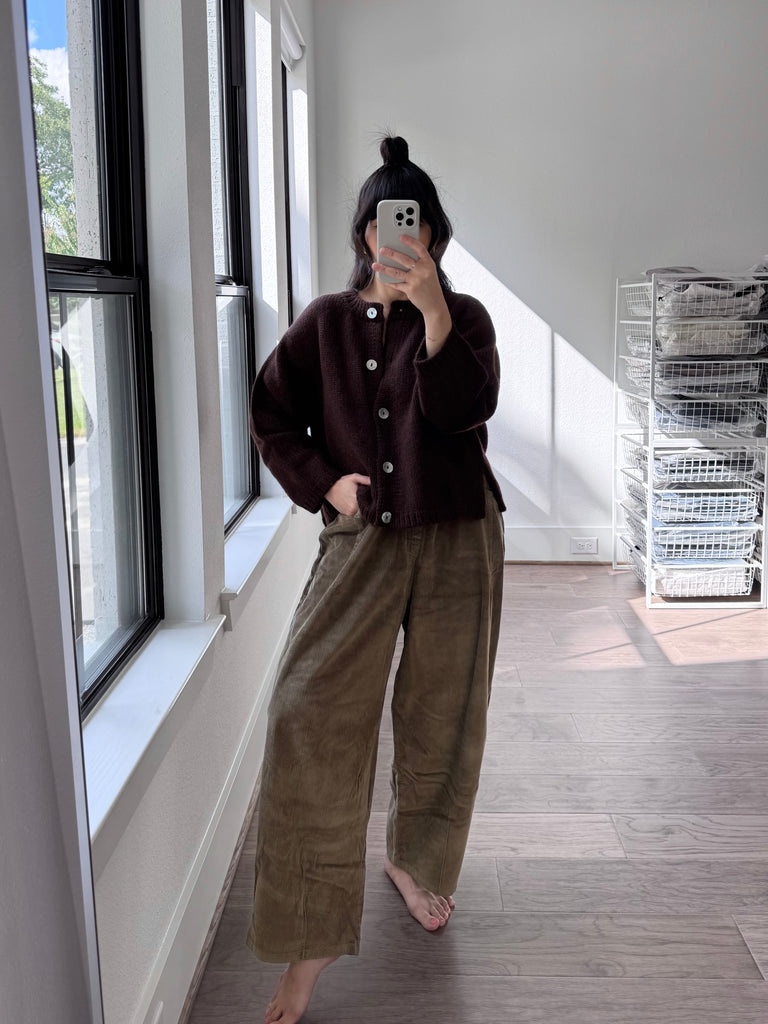 Sheba Cardigan Sweater, Chocolate