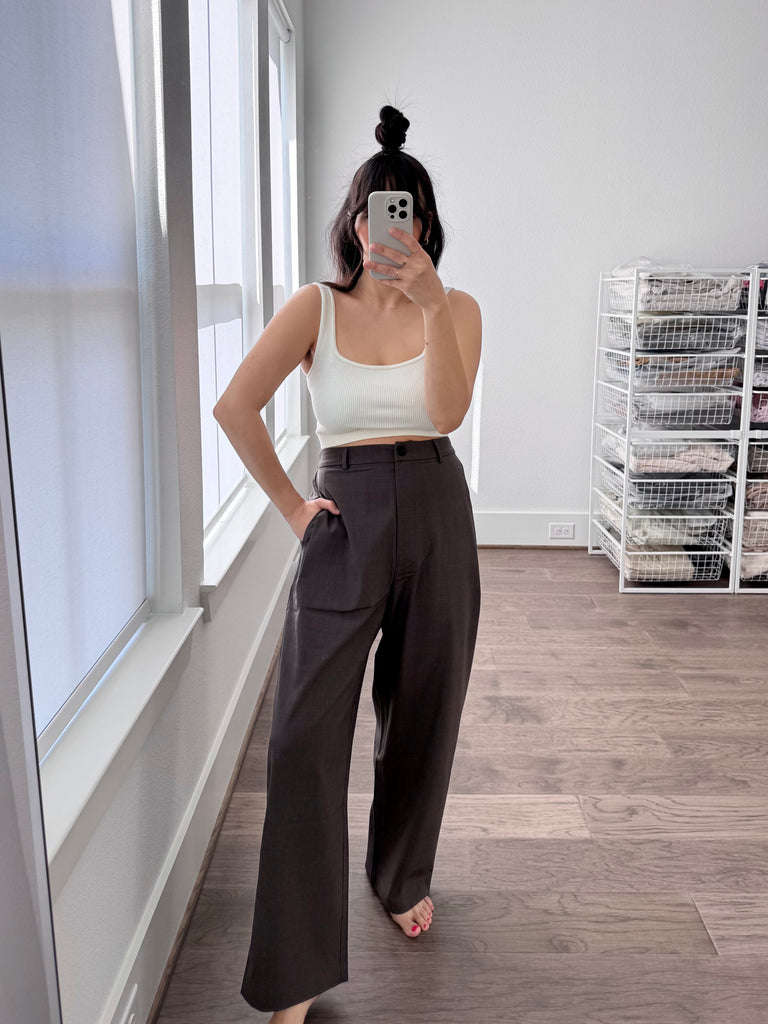 Wide Leg Pants, Deep Taupe
