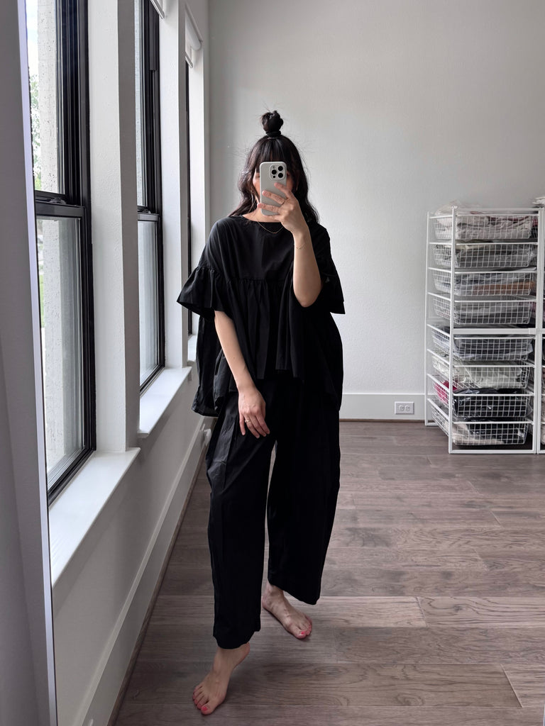 Voluminous Pleat Trouser, Black