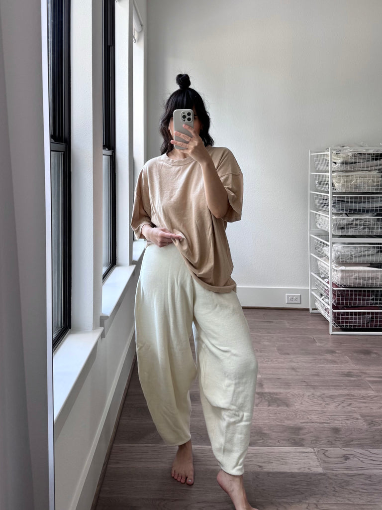 Vernon Oversized Tee, Oat Milk