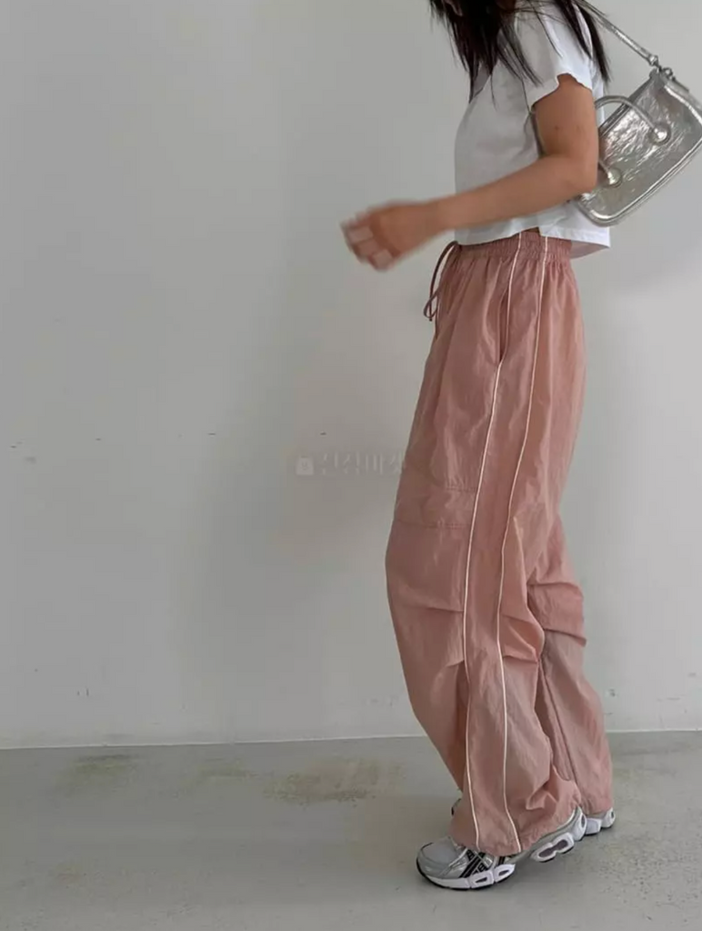 Nylon Pants, Pale Pink