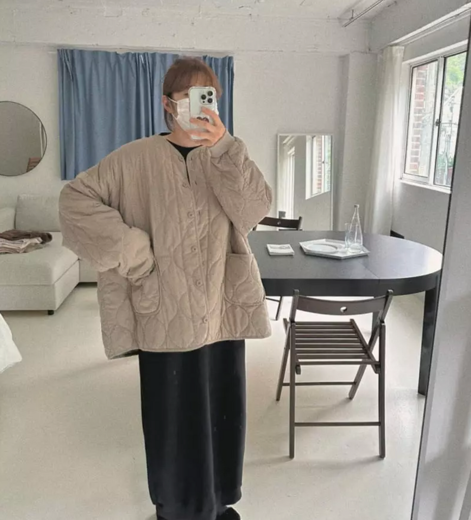 Hazel Quilt Jacket, Warm Grey