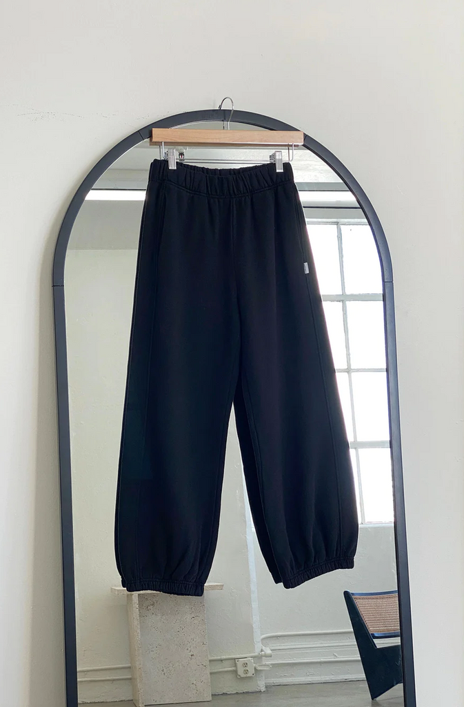 French Terry Balloon Pants, Black