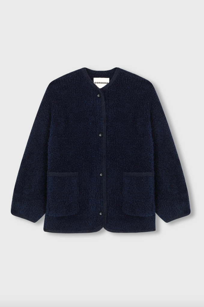 Wool Teddy Jacket, Navy
