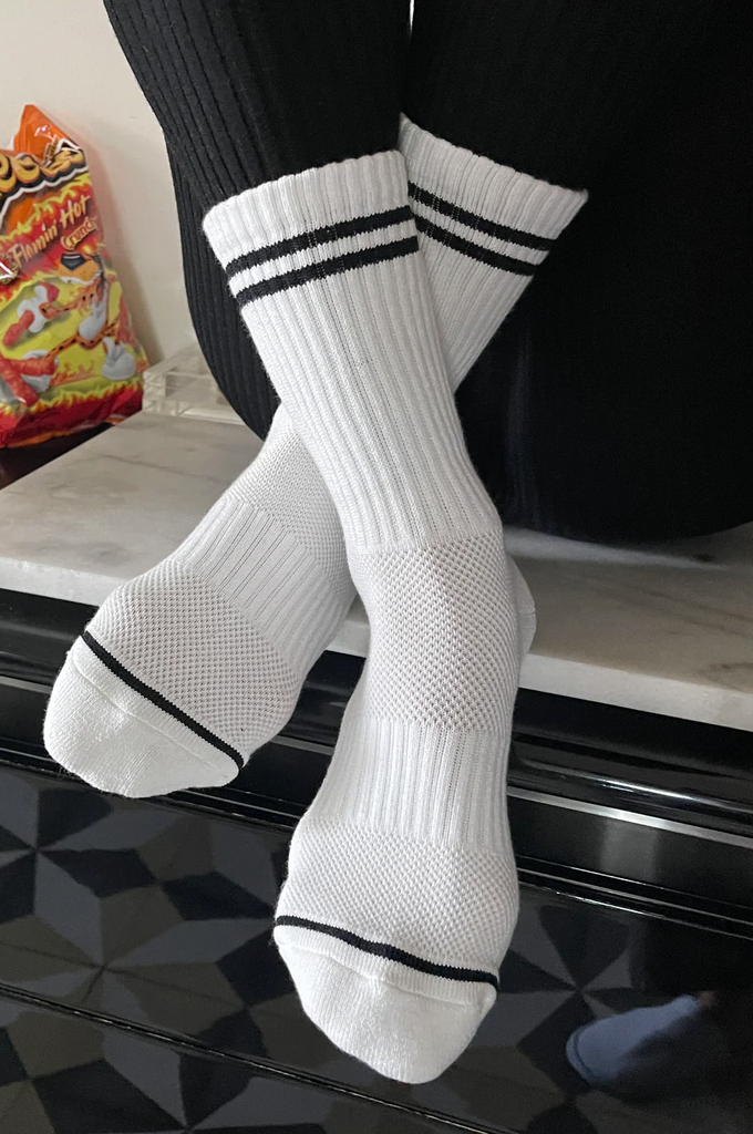 Boyfriend Socks, Classic White