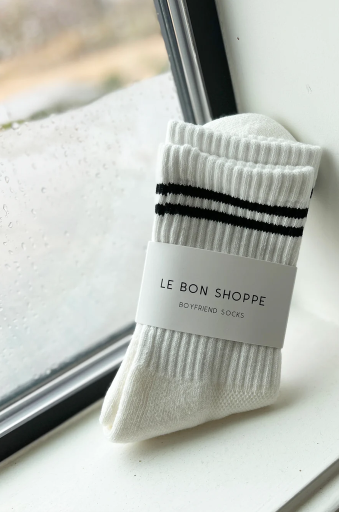 Boyfriend Socks, Classic White