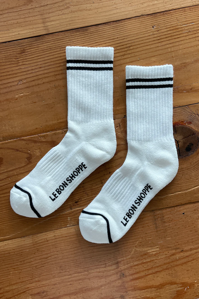 Boyfriend Socks, Classic White