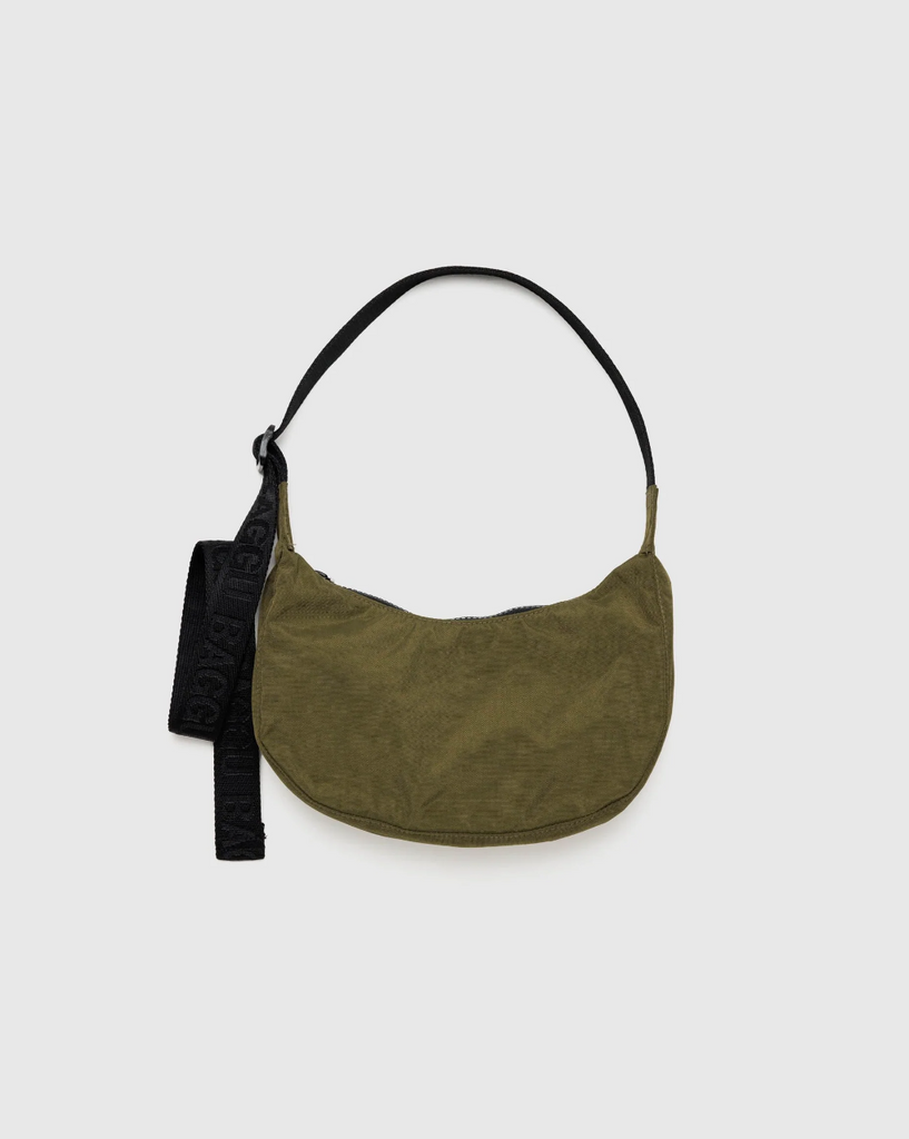 Small Nylon Crescent Bag, Seaweed