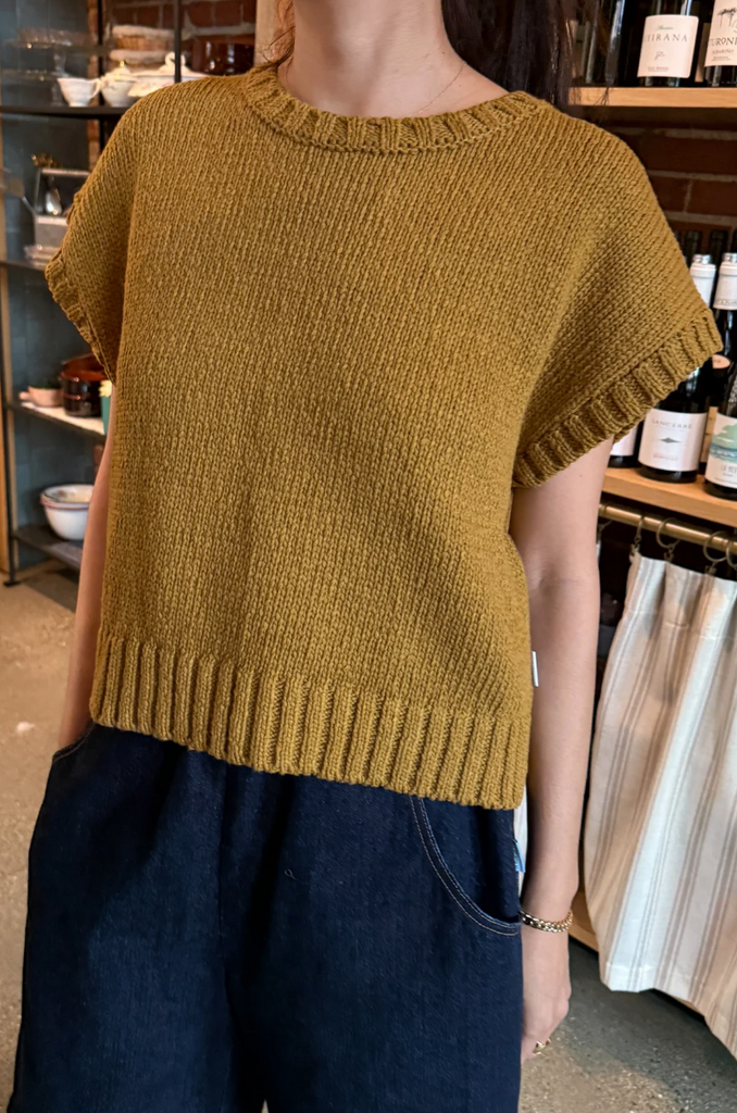 Pierre Cotton Sweater Top, Dijon