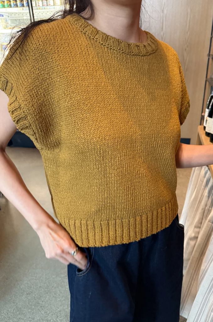 Pierre Cotton Sweater Top, Dijon
