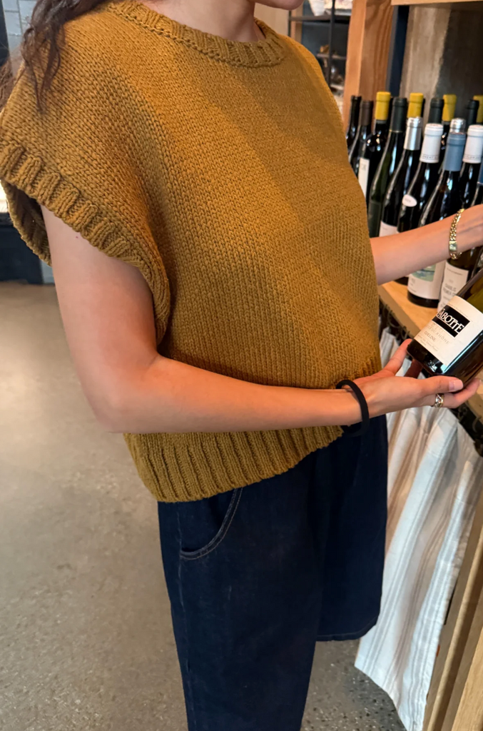 Pierre Cotton Sweater Top, Dijon
